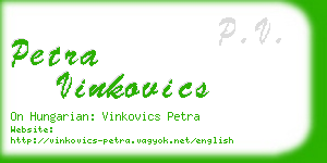 petra vinkovics business card